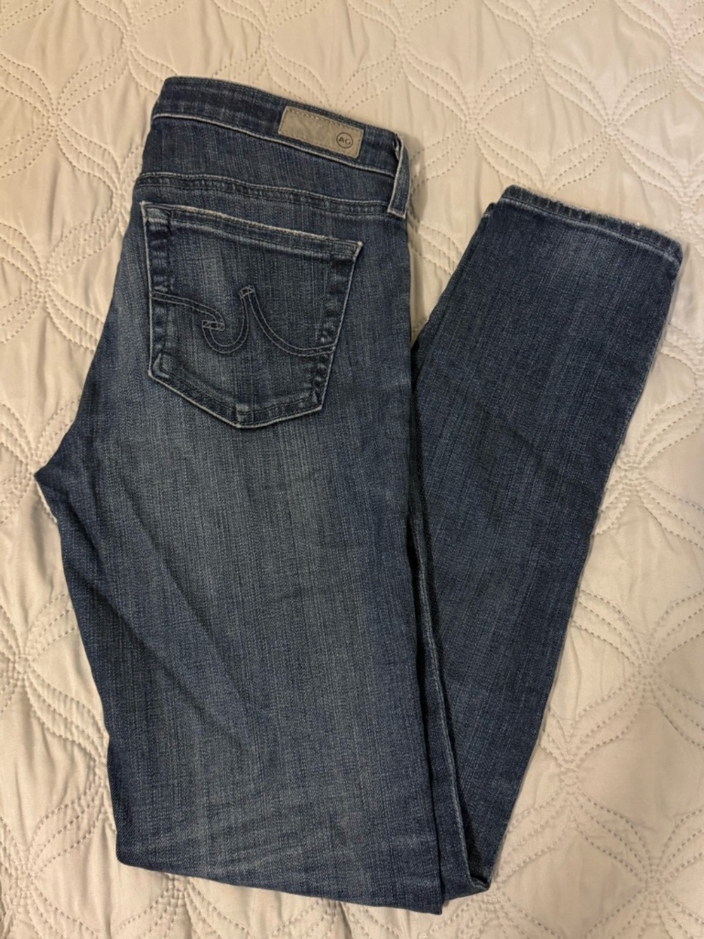 AG Adriano Goldschmied Dark Blue Straight Leg Jeans